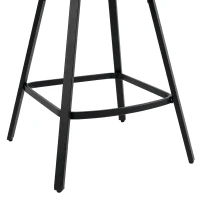 HOMCOM Bar Stools Set of 2, 64 cm Modern Linen-Touch Fabric 360° Swivel Counter Height Bar Chairs, Black(m-13)