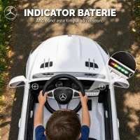 AIYAPLAY Mașină Electrică pentru Copii Mercedes-Benz SL500 12V cu 2 Motoare, Suspensie, Muzică și Telecomandă, Alb(m-7)