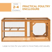 PawHut Wooden Chicken Coop with Perches, Doors, Combinable Design, for 2-4 Chickens - Natural Wood Colour(m-4)