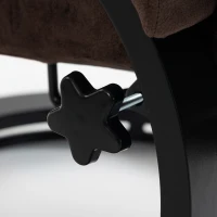 HOMCOM Swivel Recliner Chair, Velvet Recliner Armchair with Retractable Footrest, Dual-Layer Cushion, High Back, Dark Brown(m-11)