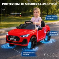AIYAPLAY Macchina Elettrica per Bambini 12V Audi A5L con Telecomando, 2 Motori e Telecomando, Rosso(m-7)