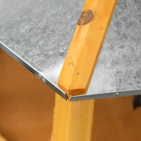 PawHut Houten vogelvoederhuis op standaard met platform en schuin metalen dak, Ø57,7 x 153 cm, naturel(m-10)