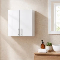 HOMCOM Pensile da Bagno con 2 Ante, 60x31x60 cm, Bianco(m-10)
