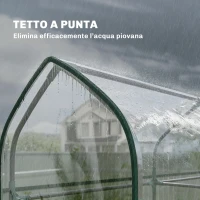 Outsunny Serra da Balcone a 3 Ripiani con 2 Porte Avvolgibile, Serra per Orto con Struttura in Acciaio e Copertura PVC, 143x46x165 cm, Trasparente(m-7)