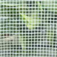 Outsunny Serre de Jardin PE avec Étagères 2 Niveaux, Bâche Renforcée 140 g/m², Porte Zippée Enroulable, 143x73x195cm, Blanc(m-10)