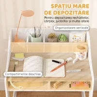 AIYAPLAY Set birou și scaun pentru copii 3-8 ani cu 3 compartimente deschise, margini rotunjite, din lemn, culoare lemn(m-5)