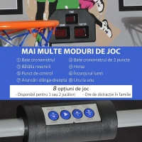 HOMCOM coș de baschet cu panou LED, 4 mingi și 8 moduri de joc, 205x110x205 cm, alb-negru(m-4)