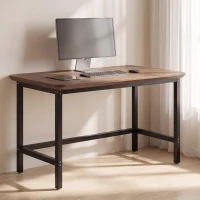 HOMCOM Patas de Mesa de Acero Patas para Muebles Industriales con Almohadillas Ajustables y Tornillos 150x50x81,5 cm Negro(m-2)