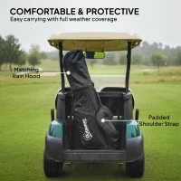 Outsunny Golf Stand Bag 6 Way Full-Length Dividers, Waterproof Golf Bag with 5 Pockets, Black(m-8)