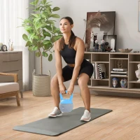 SPORTNOW Kettlebell 8 kg, avec Poignée Antidérapante, pour Fitness, Musculation, Cardio, 19 x 19 x 28 cm, Bleu Clair(m-10)