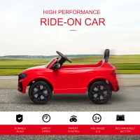 HOMCOM Audi RS Q8 Licensed Kids Electric Car, 6V 7Ah Kids' Electric Ride on with Remote Control, 7Ah Big Battery, Lights, Music USB, for 3-5 Years Old, Red(m-4)