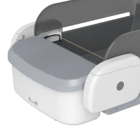 PawHut Self Cleaning Cat Litter Tray, Open-Top Automatic Litter Box with APP Control, Clumping Rake, 10L Waste Bin(m-10)