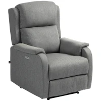 HOMCOM Fauteuil Relax Électrique Reclinable avec Port USB, Gris Foncé(m-7)