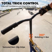 SPORTNOW Stunt Scooter, Pro Scooter for Adult Teens with 360° Handlebar, 110 mm PU Wheels, Aluminium Deck, ABEC-7, Gold Tone(m-7)