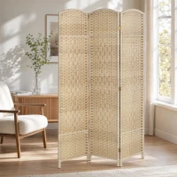 HOMCOM Paravent intérieur en bois 3 panneaux séparateur de pièce pliable pour salon chambre 135 x 180 cm chêne(m-9)