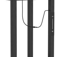 HOMCOM Floor Lamp with Shelves, Modern Dimmable Standing Lamp with Fabric Lampshade, Adjustable Colour Temperature, Black(m-10)