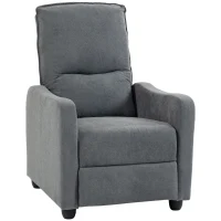 HOMCOM Fauteuil Relax Inclinable Manuel jusqu'à 155° Tissu Effet Lin Repose-pieds Ressorts Ensachés Rembourrage Épais Gris(m-1)