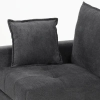 HOMCOM 2 Seater Sofa with Lift-Up Storage, 168 cm Comfy Velvet Small Couch with Wide Deep Seat, Plush Backrest, Thick Padding, 2 Pillows, Loveseat for Living Room, Home Office, Dark Grey(m-11)