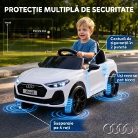 AIYAPLAY Mașină Electrică pentru Copii 12V Audi A5L cu Telecomandă, Baterie cu Litiu, 2 Motoare, Telecomandă, Roz(m-7)