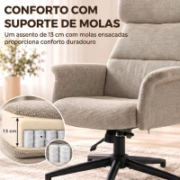 HOMCOM Cadeirão Relax com Apoio para os Pés, Apoio de Cabeça Ajustável, Giratório, Reclinável, Assento com Molas e Encosto Alto, Castanho(m-7)