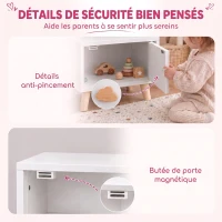 AIYAPLAY Table de Chevet Enfant avec Tiroir, Poignée en Forme de Nuage, pour Chambre d'Enfant, 34 x 31 x 25 cm, Blanc(m-6)