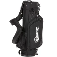 Outsunny Golf Stand Bag 6 Way Full-Length Dividers, Waterproof Golf Bag with 5 Pockets, Black(m-11)