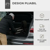 HOMCOM Cadru de mers pliabil din aluminiu, reglabil pe înălțime, cu geantă, 64x67x80-92 cm, negru și argintiu(m-4)