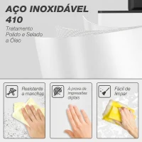 HOMCOM Caixote do Lixo de Cozinha 20 L em Aço Inoxidável com Tampa de Fecho Suave, Pedal e Balde Amovível, Branco(m-5)