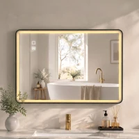 HOMCOM Specchio da Bagno LED Bluetooth Antiappannamento 100x70 cm Nero(m-10)