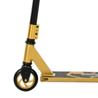 SPORTNOW Stunt Scooter, Pro Scooter for Adult Teens with 360° Handlebar, 110 mm PU Wheels, Aluminium Deck, ABEC-7, Gold Tone(m-10)