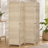 HOMCOM Paravent intérieur en bois 4 panneaux séparateur de pièce pliable pour salon chambre 180 x 180 cm chêne(m-10)