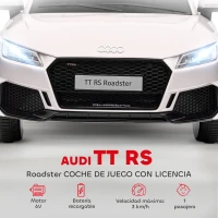 HOMCOM Coche Eléctrico para Niños de 3+ Años Audi TT Eléctrico 12V con Velocidad 3 km/h Mando a Distancia 102x60x44 cm Blanco(m-4)