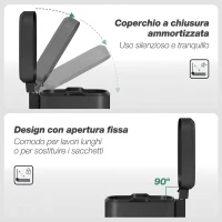 HOMCOM Pattumiera Rettangolare a Pedale 20L in Metallo con Coperchio, Secchio Rimovibile, Anti-impronte, Nero(m-5)