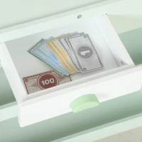 AIYAPLAY Marchande Enfants en Bois, Caisse Enregistreuse, Aliments Factices, Tableau Noir et 44 Accessoires, pour 3 à 6 Ans(m-9)