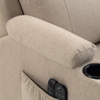 HOMCOM Riser Recliner Chair with Massage and Heat, Linen Electric Lift Armchair for Elderly with Spring Cushion, Beige(m-10)