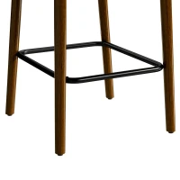 HOMCOM Bar Stools Curved Open Back Padded Seat Footrest Set of 2 for Kitchen Grey(m-13)