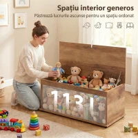HOMCOM Ladă de Depozitare cu Capac Rabatabil 100x40x40 cm, Maro(m-4)
