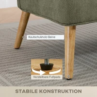 HOMCOM 2-zitsbank van chenille met vleugelrug, dikke zitting en poten van rubberhout - donkergroen(m-6)