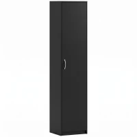 HOMCOM Armadio da Cucina Slim a 5 Ripiani con Spazio Interno Regolabile, in Legno, 40x35x180 cm, Nero(m-11)