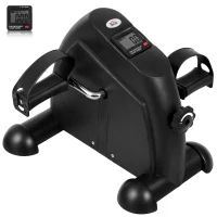 HOMCOM Mini Cyclette Portatile per l'Allenamento di Gambe per Braccia con Display LCD, 35 x 40 x 31 cm, Nero(m-11)