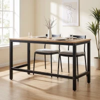 HOMCOM Patas de Mesa de Acero Patas para Muebles Industriales con Almohadillas Ajustables y Tornillos 150x50x81,5 cm Negro(m-9)