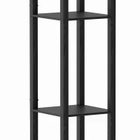 HOMCOM Floor Lamp with Shelves, Modern Dimmable Standing Lamp with Fabric Lampshade, Adjustable Colour Temperature, Black(m-13)