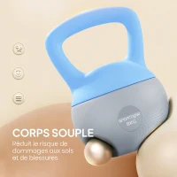 SPORTNOW Kettlebell 8 kg, avec Poignée Antidérapante, pour Fitness, Musculation, Cardio, 19 x 19 x 28 cm, Bleu Clair(m-4)