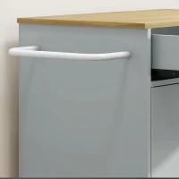 HOMCOM Rolling Kitchen Island with 3-Tier Spice Rack, Kitchen Storage Cart with Drawer and Towel Rack, Light Blue(m-13)
