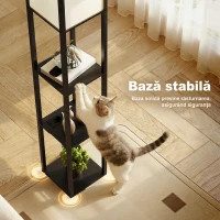 HOMCOM Lampă de Podea cu Rafturi, Lumină Ajustabilă, Comutator cu Pedală și Porturi USB, Negru(m-6)