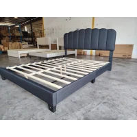 HOMCOM Polsterbett Doppel 160x200 cm mit verstellbarem, gepolstertem Kopfteil, Lattenrost, einfache Montage, Dunkelgrau(m-2)