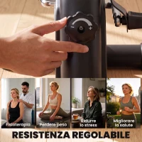 HOMCOM Mini Cyclette Portatile per l'Allenamento di Gambe per Braccia con Display LCD, 35 x 40 x 31 cm, Nero(m-6)