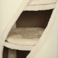 PawHut Krabton voor katten 75 cm hoog, Ø35 cm, 4-laags met 3 kattenholen, afneembaar wasbaar pluche bed en sisal kraboppervlak(m-12)