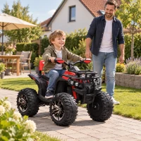 HOMCOM Elektro-Kinderquad, 3-8 km/h, 45 Min. Betriebszeit, LED-Scheinwerfer, Musikplayer mit USB, für Kinder 3 bis 5 Jahre(m-2)