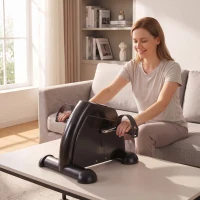 HOMCOM Mini Heimtrainer Arm-und Beintrainer Pedaltrainer für Senioren mit LCD-Display verstellbarer Widerstand Fitnessbike Hometrainer für Zuhause Heim Büro 35 x 40 x 31 cm Schwarz(m-10)